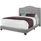 Monarch Specialties Bed, Queen Size, Platform, Bedroom, Frame, Upholstered, Velvet, Wood Legs, Grey, Chrome, Traditional I 5966Q - alternate 1